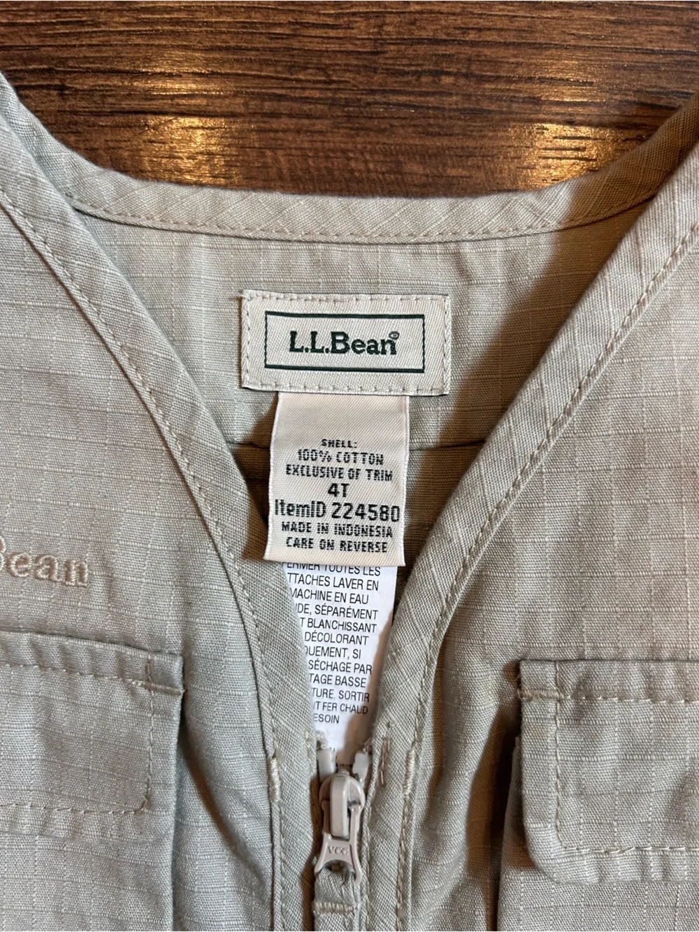 L.L. Bean Beige Fishing Vest